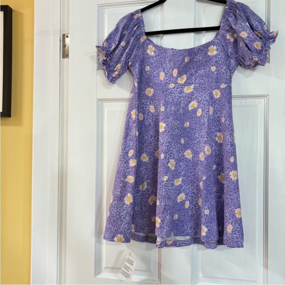 ASOS Lilac Floral Tie-Front Dress - Picture 3 of 9